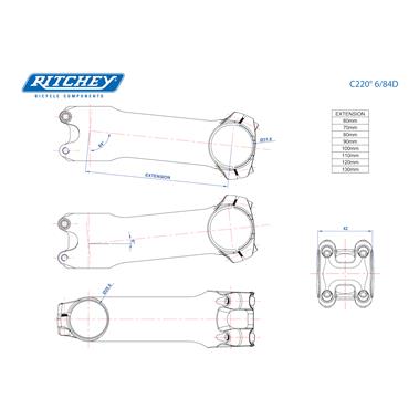 Potence CLASSIC C220 84D / 31.8MM