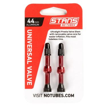 Valves Alu Stan´s 44mm Tubeless Red (la paire)